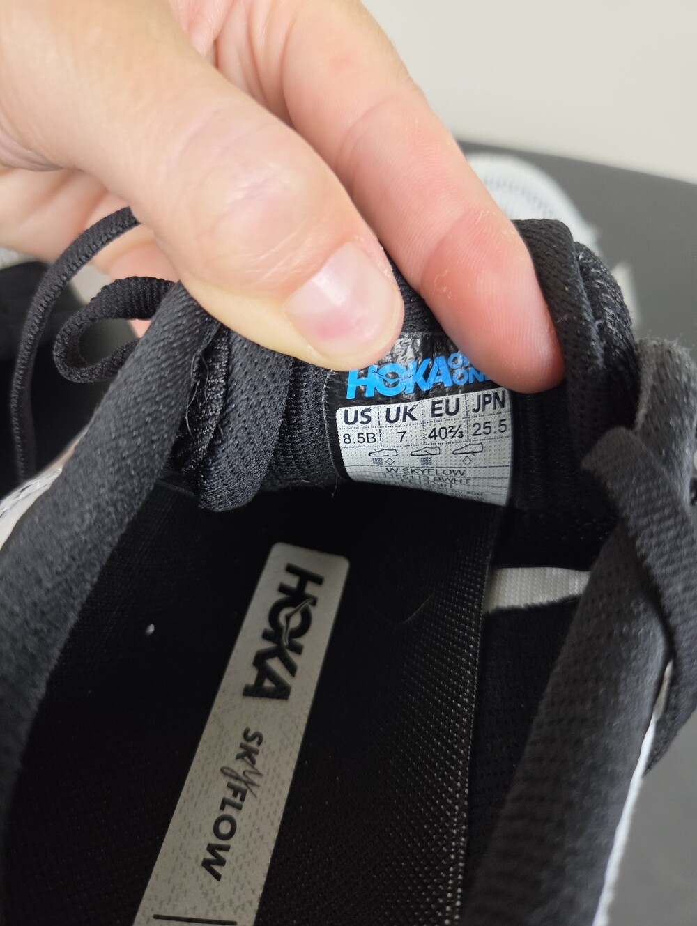 HOKA Skyflow White Black Women’s Running Shoes Size 8.5B Medium Athletic Sneaker - Picture 8 of 9
